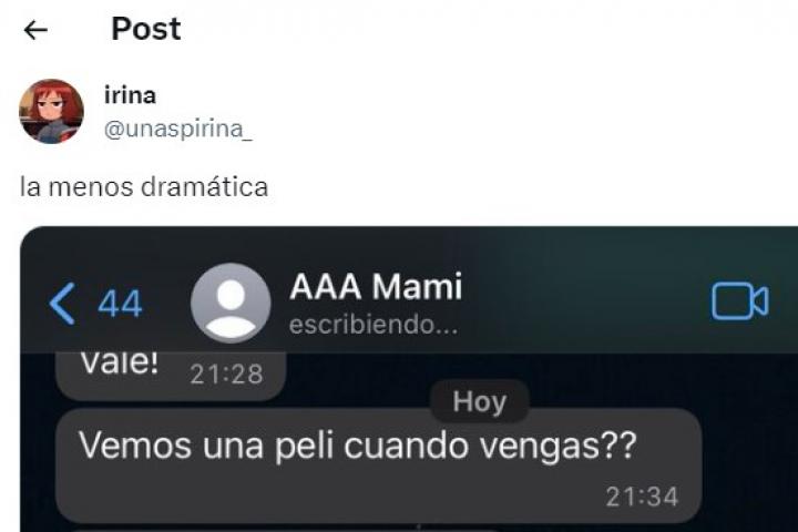 El tuit de la usuaria de X @unaspirina_