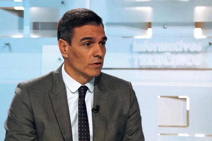 Pedro Sánchez, en 'Informativos Telecinco'