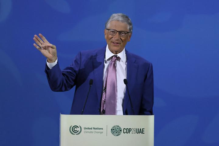 El magnate Bill Gates, durante la COP28 celebrada en Dubái.