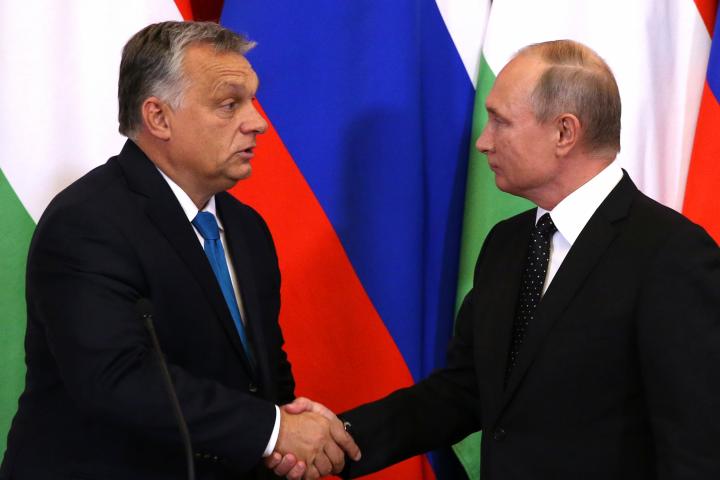 El primer ministro húngaro, Viktor Orbán, y el presidente ruso, Vladimir Putin.