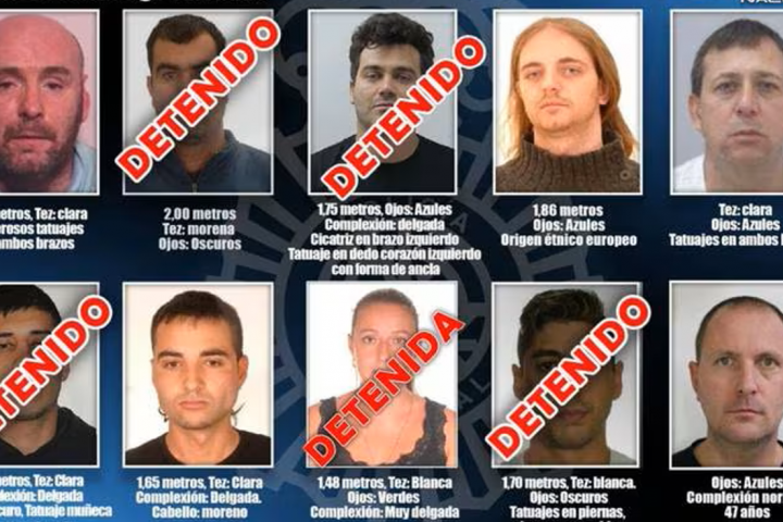 Los cinco de los diez fugitivos más buscados en España.