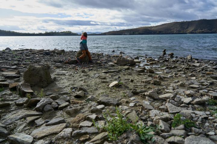 Vista del embalse de Ullibarri-Gamboa este sábado.