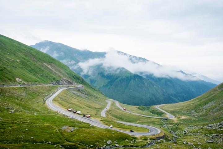 Foto de archivo de la carretera de Transfagarasan