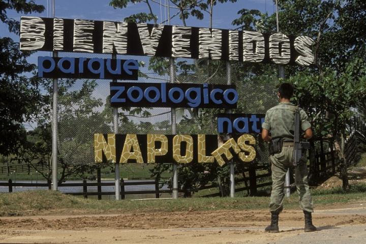 Entrada al zoológico privado de Pablo Escobar en la Hacienda Nápoles.