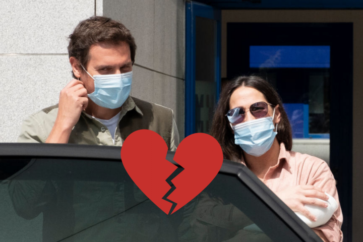 Albert Rivera y Malú el día que salían de la clínica tras el nacimiento de su hija. Esta es una de las pocas fotos que hay de la pareja.