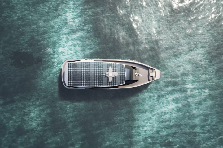 Los paneles solares que permiten moverse a The Open, el yate eléctrico de lujo diseñado por BMW.