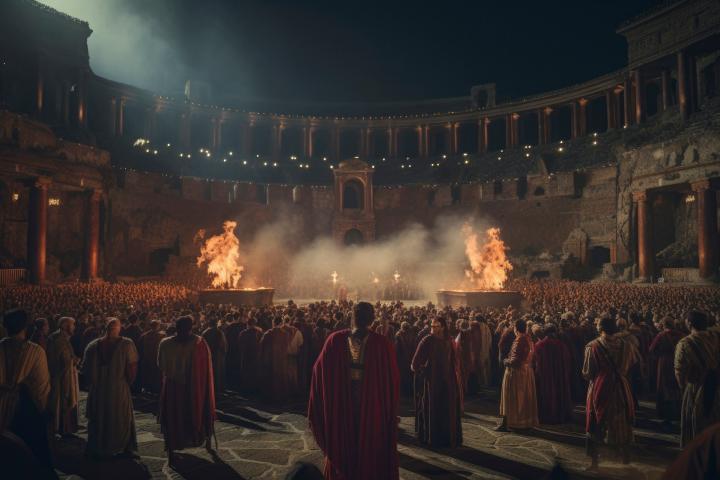 Recreación de un teatro romano realizada con inteligencia artificial