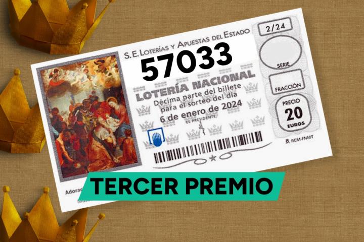 Tercer premio de la Lotería del Niño 2024.