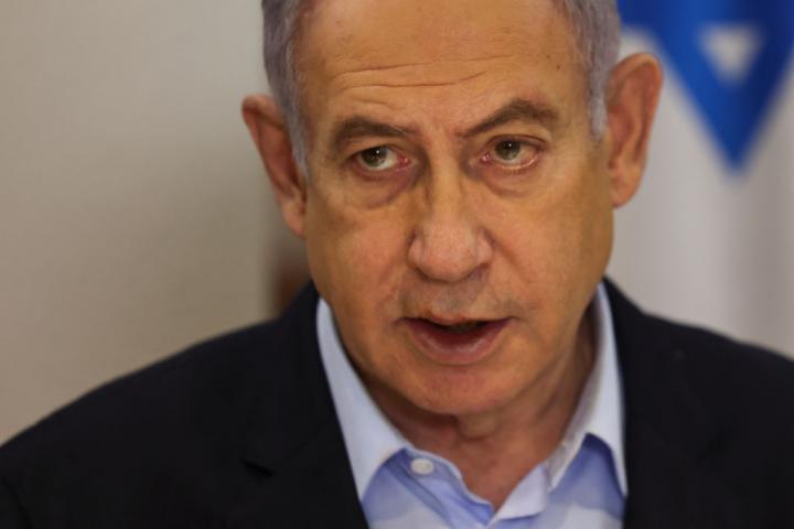 Benjamin Netanyahu, en una reunión de su gabinete a comienzos de 2024