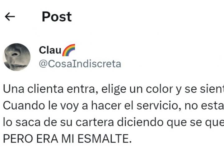 El mensaje publicado por @cosaindiscreta