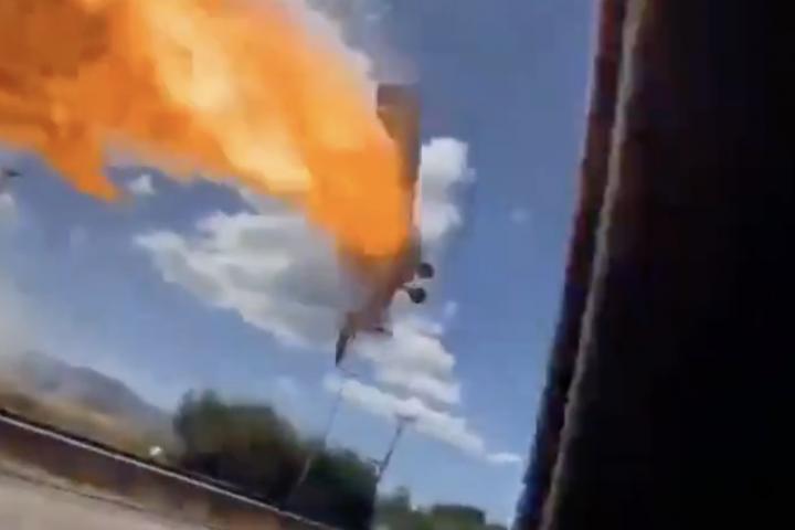 Momento del accidente de avioneta en Chile.