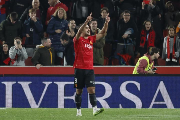 Abdón Prats celebra el segundo gol del Mallorca al Girona en Copa del Rey