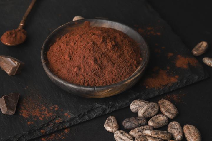 Imagen de archivo de cacao molido.