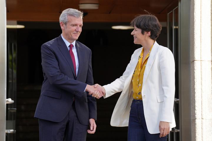 El presidente de la Xunta de Galicia y candidato del PPdeG, Alfonso Rueda, y la líder del BNG, Ana Pontón, en una imagen de archivo.