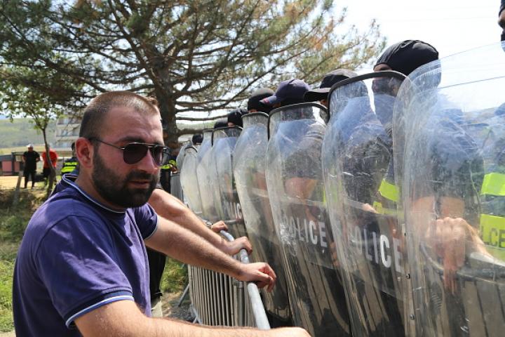 Manifestación en Georgia contra la ley antiLGTBI.
