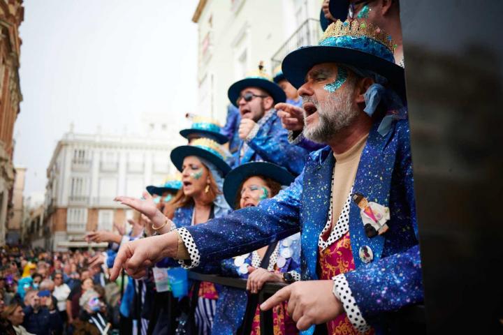 Actuación durante el carnaval de Cádiz