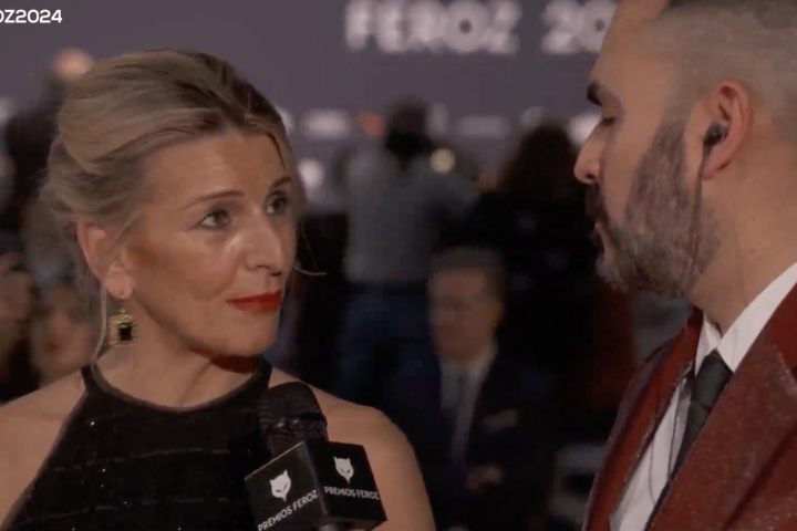 Yolanda Díaz, en la alfombra roja de los Premios Feroz.