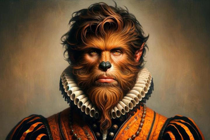 Recreación artística del hombre lobo de Tenerife