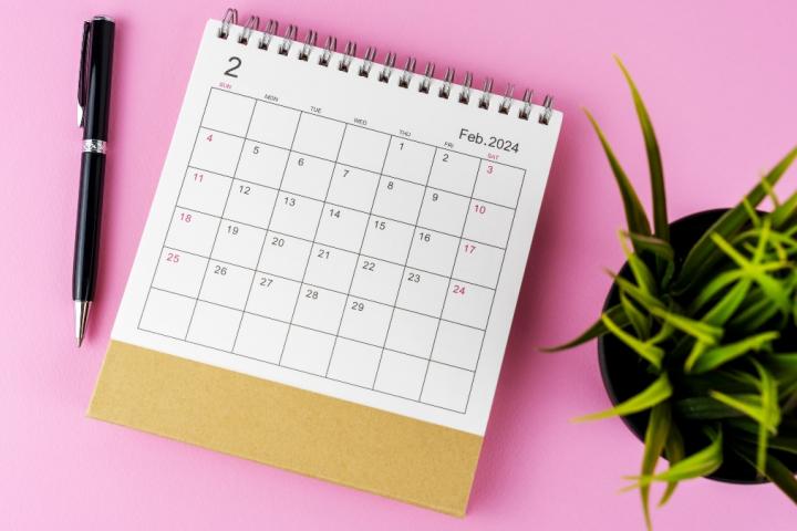 Calendario de febrero de 2024