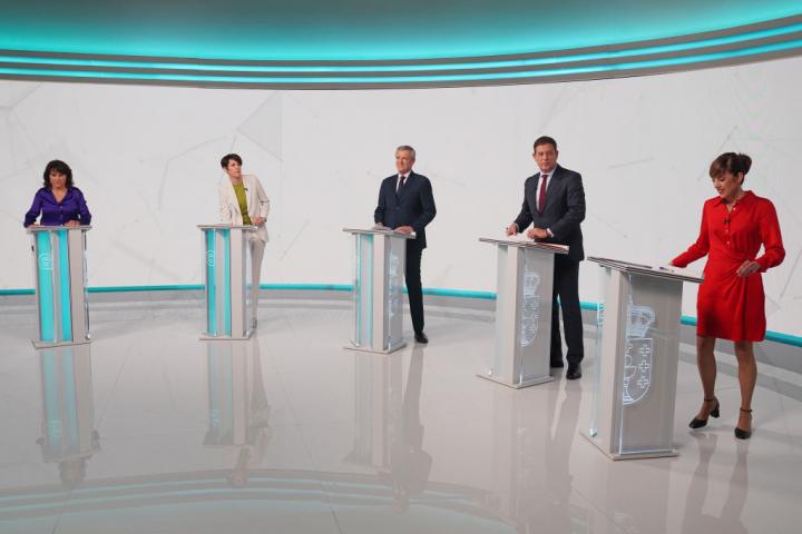 Los cinco candidatos que han aparecido en el debate electoral de Galicia organizado por la TVG.