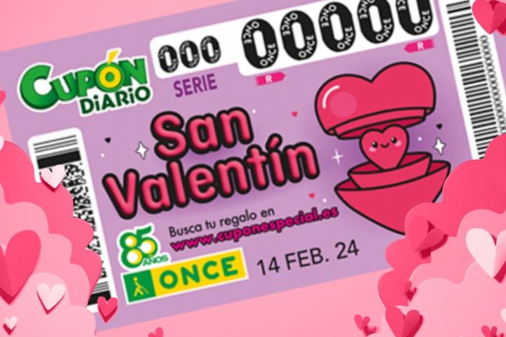 Sorteo del Cupón Extra de San Valentín de la ONCE 2024
