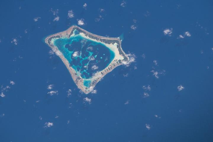 Imagen aérea del atolón de Atafu, parte del archipiélago de Tokelau