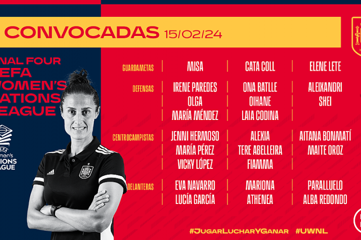 La lista completa de convocadas por la Selección Española de Fútbol para la final de la Nations League.