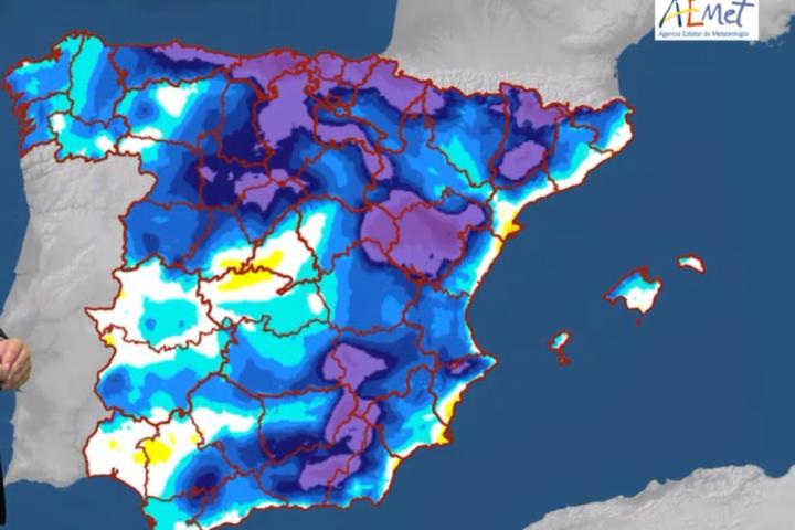 Mapa de AEMET para este viernes
