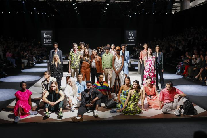 Los modelos del desfile de Pablo Erroz en la MBFWM el 15 de febrero de 2024.