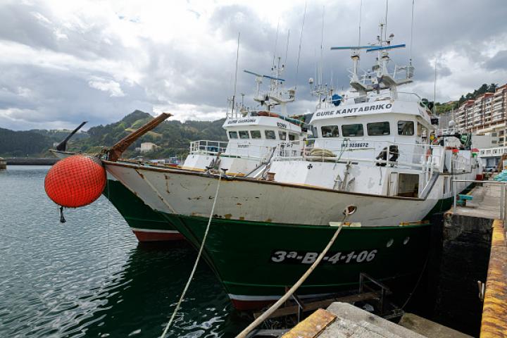 Imagen de archivo de pesqueros en Ondarroa (Bizkaia, Vizcaya).