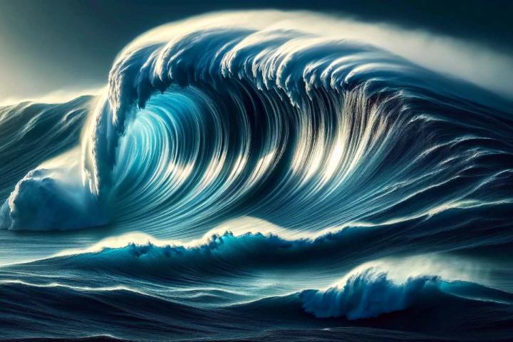 Imagen creada con IA de una gran ola