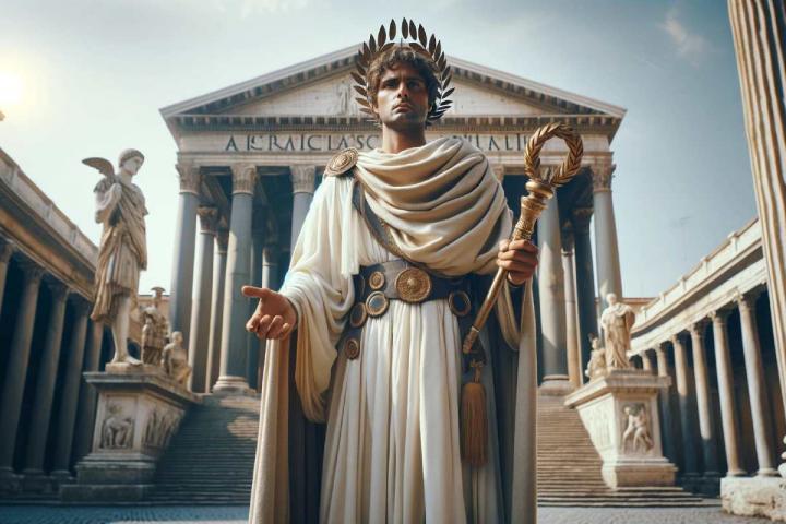 Representación artística del ultimo emperador romano