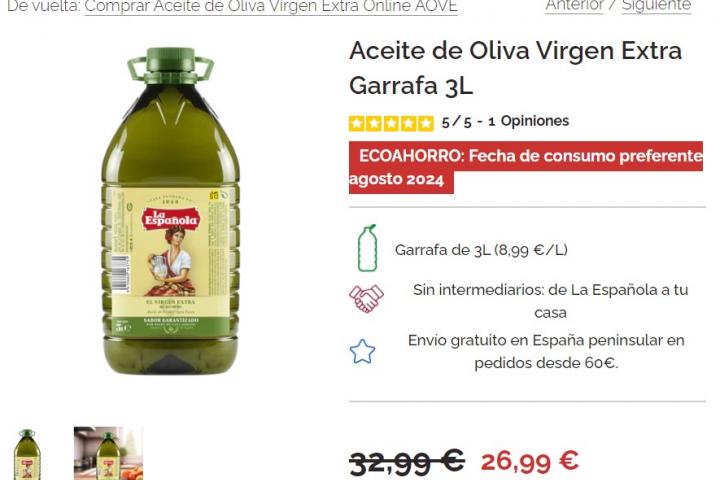 Garrafa de aceite de oliva