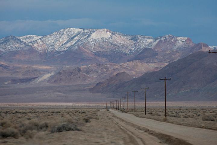 Imagen de archivo del yacimiento de Rhyolite Ridge al fondo, una mina de litio en Esmeralda County (Nevada, EEUU).