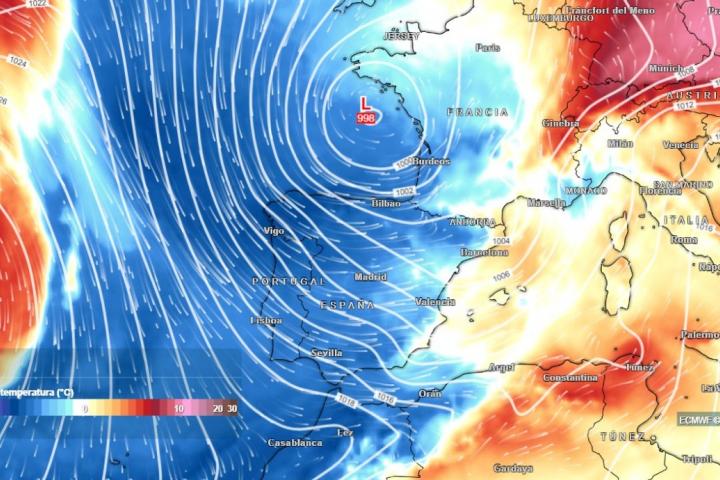 Mapa de anomalías térmicas