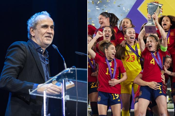 Combo de Guillermo Toledo y las futbolistas de la selección española