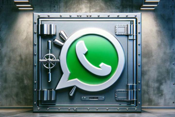 Caja fuerte con logo de WhatsApp
