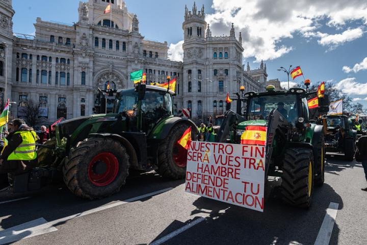 Imagen de archivo de una de las últimas tractoradas en Madrid.