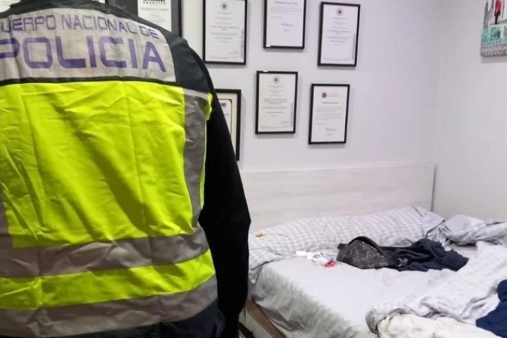 Imagen de la vivienda del detenido facilitada por la Policía Nacional