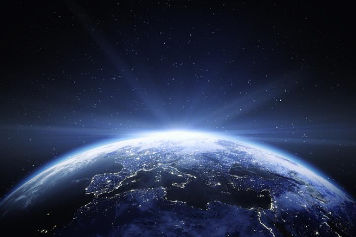 Vista satelital de la Tierra.