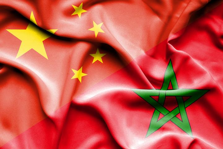 La bandera de Marruecos y China