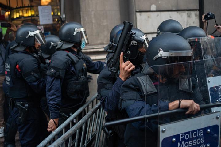 Un equipo de antidisturbios de los Mossos d'Esquadra, en una imagen de archivo.