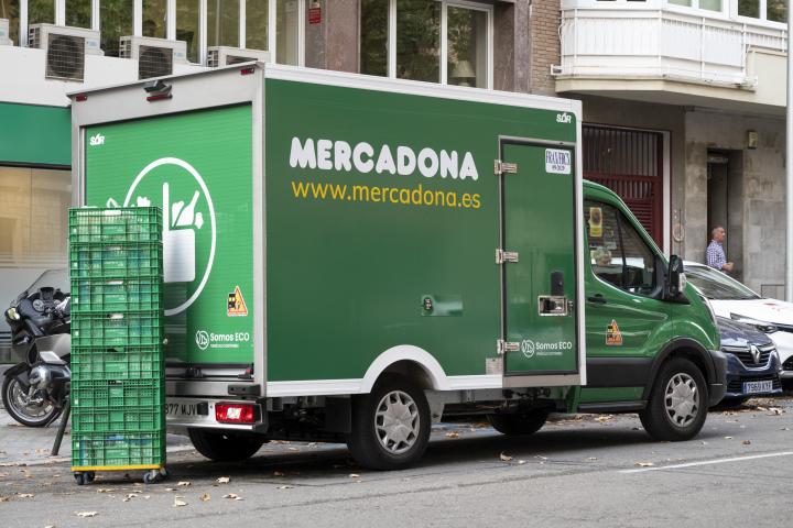 Una furgoneta de Mercadona.