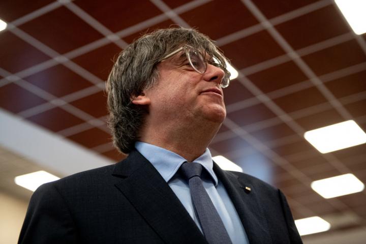 Carles Puigdemont, en el simbólico rincón de Elna (Francia)
