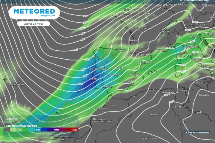 Mapa de ríos atmosféricos