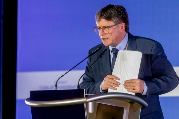 Carles Puigdemont, durante un discurso