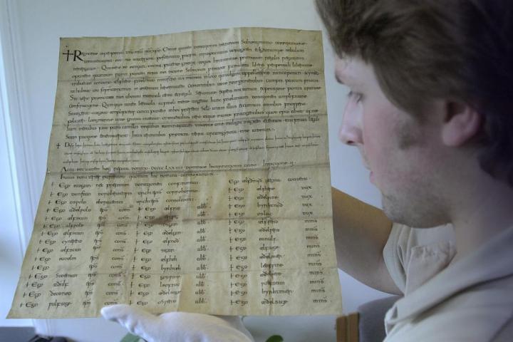 Antiguo pergamino localizado hace unos años en Devon, en Reino Unido.