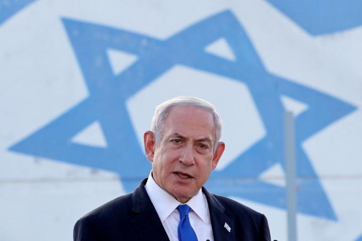 Benajmin Netanyahu, en un acto militar