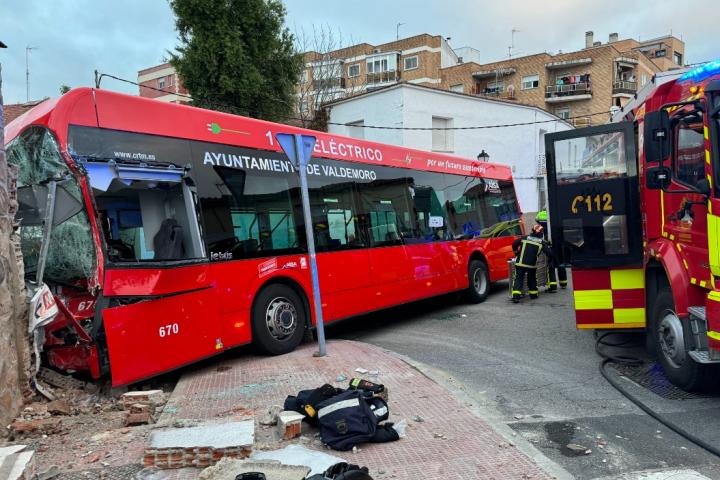 Accidente de autobús en Valdemoro.