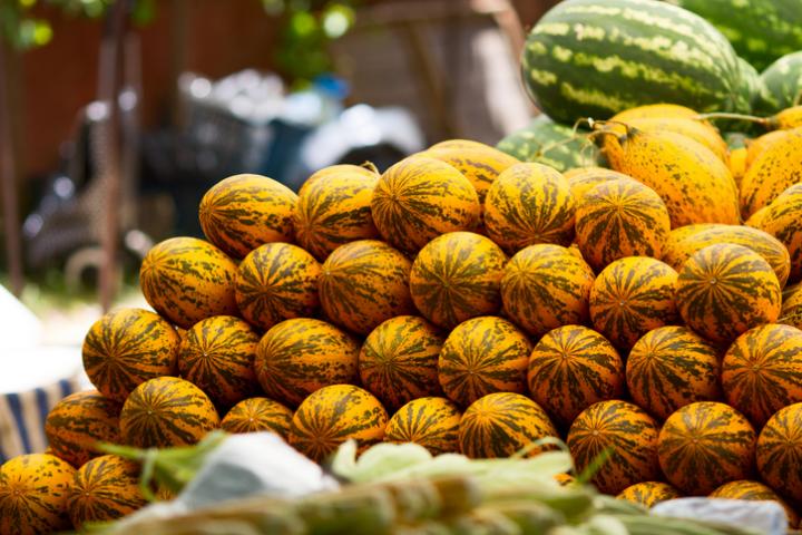 Imagen de archivo de melones marroquíes.